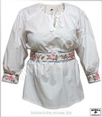 Folklórna košeľa dámska bavlnená zdobená - (FKD-03ba-z)