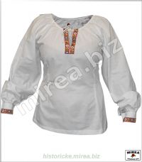 Folklórna košeľa dámska bavlnená zdobená - (FKD-06ba-z)