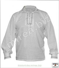 Košeľa s krytou šnurovačkou ľanová vyšívaná - (KKS-03la-v)